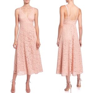 Bardot Genoveve Lace Midi Dress in Dusty Rose size 8